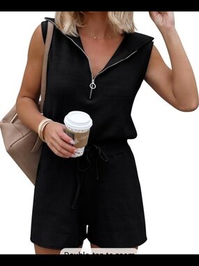 Yousify Womens Sleeveless Short Rompers with Pockets (XL)